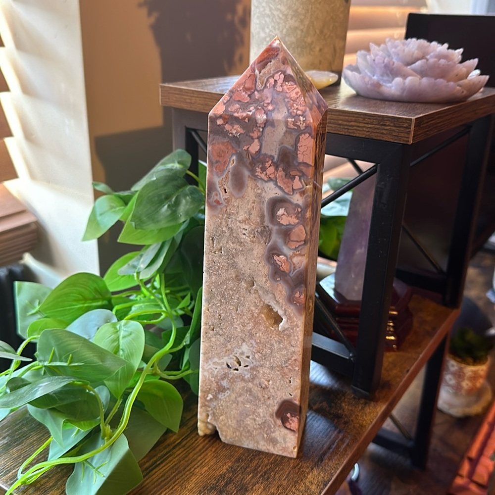Large druzy pink onyx agate